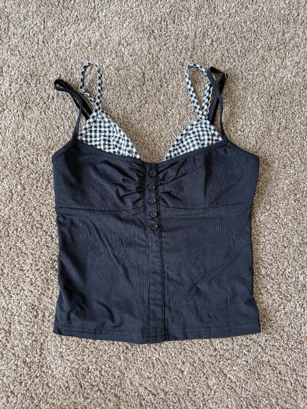 Edikted Gingham Layered Tank Top